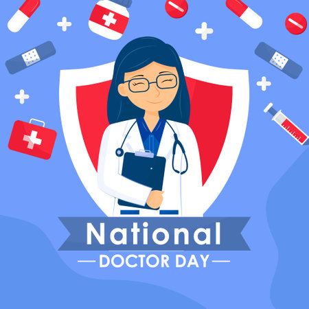 National Doctor Day Illustrationのイラスト素材