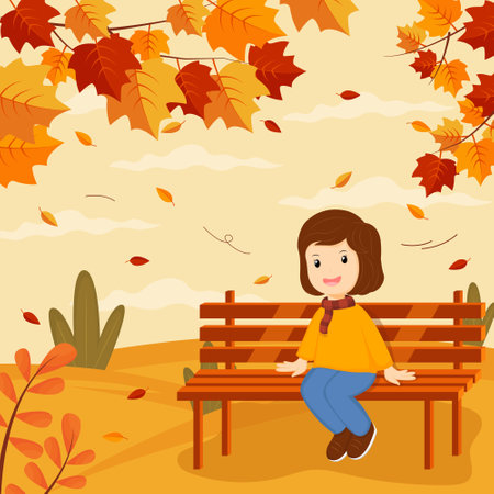 Fallen Leaves illustrationのイラスト素材