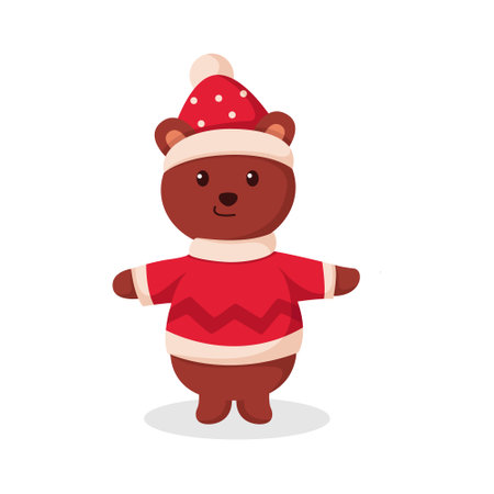 Christmas Bear Character Design Illustrationのイラスト素材