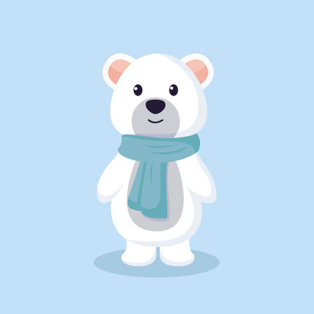 Christmas Polar Bear Character Design Illustrationのイラスト素材
