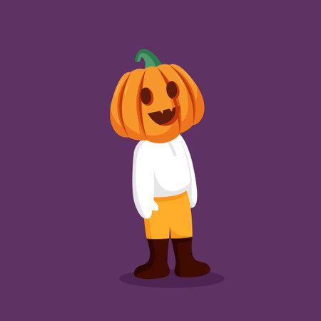 Pumpkin Man Character Design Illustrationのイラスト素材