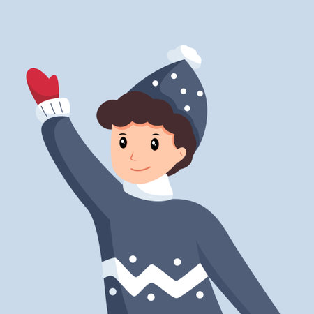 Little Boy Celebrate New Year Character Design Illustrationのイラスト素材