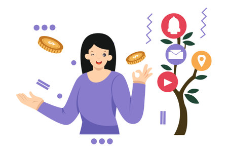 Digital Marketing With Characterのイラスト素材
