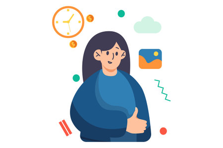 Digital Marketing With Characterのイラスト素材