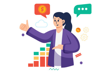 Digital Marketing With Characterのイラスト素材