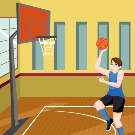 Sport Basketball Flat Design Illustrationのイラスト素材