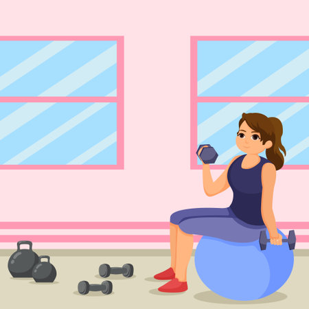 Workout Gym Flat Design Illustrationのイラスト素材