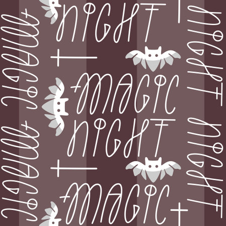 Vector pattern on the theme of Halloween and lettering.のイラスト素材