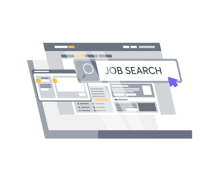 Vector illustration of a job search screen.のイラスト素材