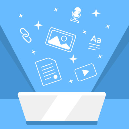 Vector illustration with symbols for creating various content.のイラスト素材