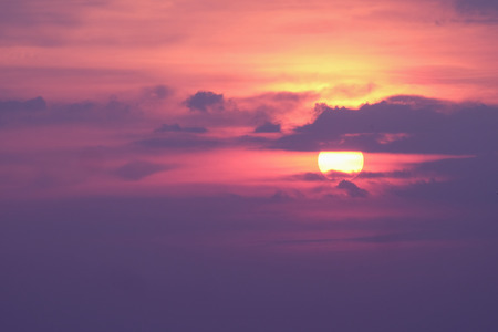 seascape view of sunset at the beach in Chantaburi, Thailand.の写真素材