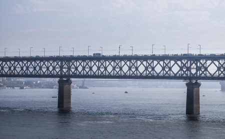 WUHAN  Nov 05 2017: wuhan yangtze river bridge at hubei province, China, it is the first yangtze river bridge.の写真素材