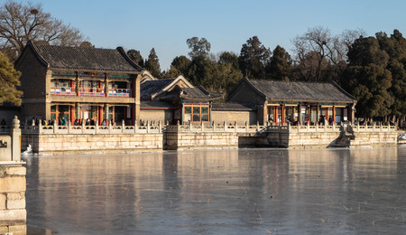 BEIJING, CHINA -  JANUARY 16, 2019: Traditional Chinese Architecture, Summer Palace in Beijing. Itâs one of the famous for travel, And the largest palace in Beijing. And itâs chinese name is YIHEYUAN Palace.のeditorial素材