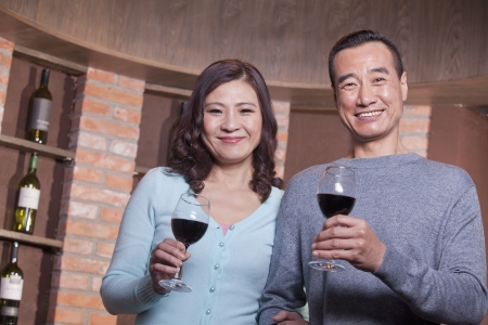 Mature Couple at a Winetasting の写真素材