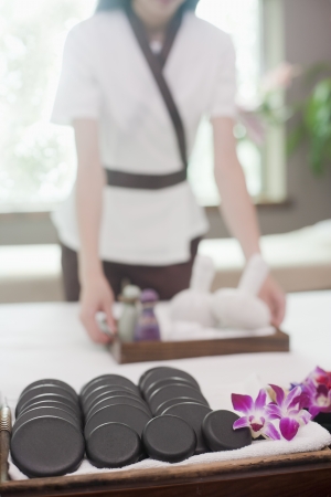 Massage Therapist Preparingの写真素材