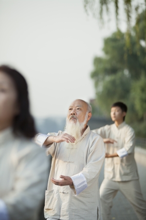 Chinese Practicing Tai Jiの写真素材