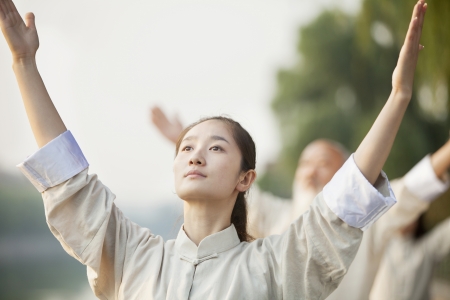 Chinese Practicing Tai Jiの写真素材