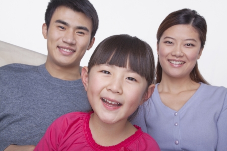 Portrait of Family, studio shot, tiltの写真素材