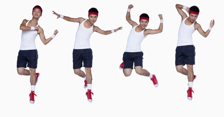 Athlete jumping, seriesの写真素材