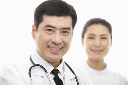 Portrait of Doctor and Nurse, Studio Shotの写真素材