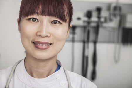 Portrait of smiling female doctor の写真素材