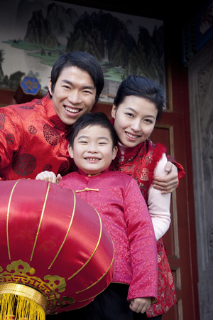 Family Celebrates Chinese New Yearの写真素材