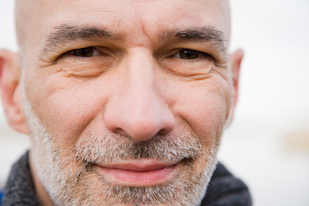 Close up of a mature mans faceの写真素材