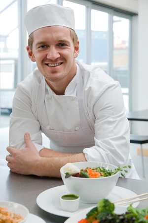 Chef with meal