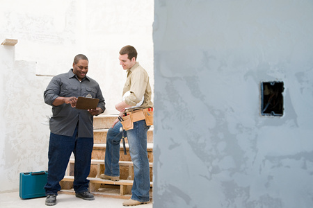 Builders talking