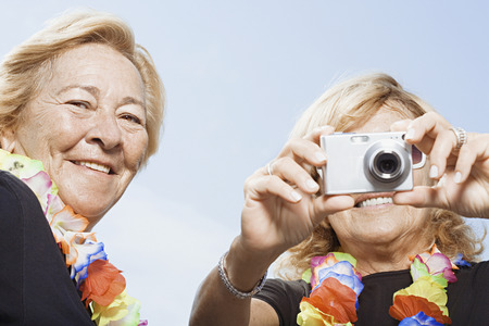 Women using digital camera