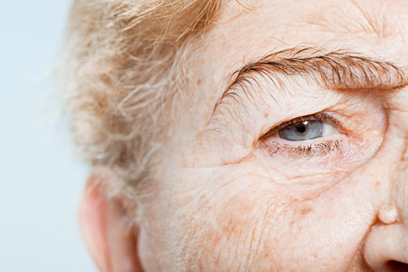 Close up of senior woman's eyeの写真素材
