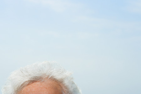 Senior woman's foreheadの写真素材