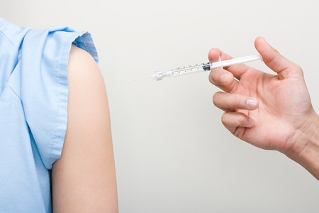 Patient having injectionの写真素材