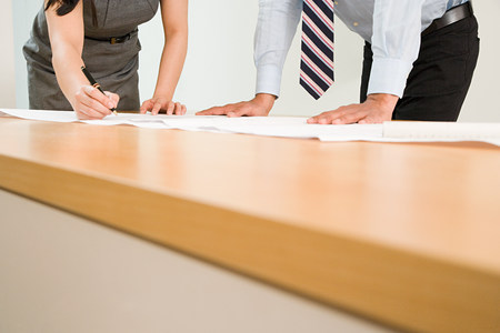 Cropped office colleagues