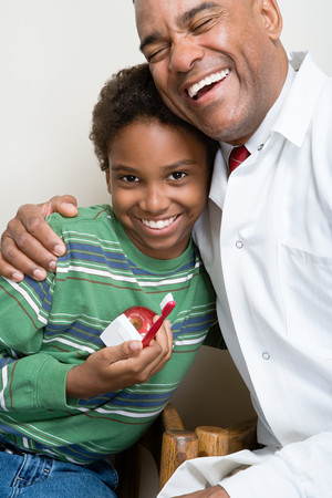 Dentist with patientの写真素材