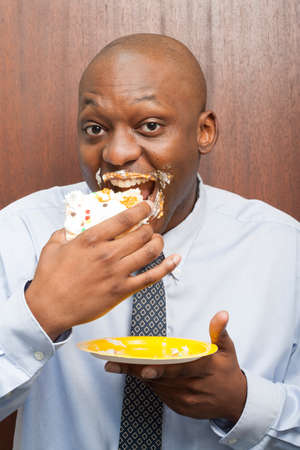 Office person with cakeの写真素材