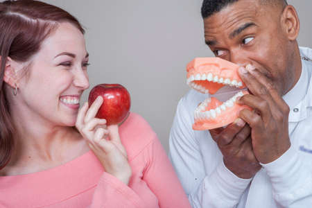 Dentist with patient