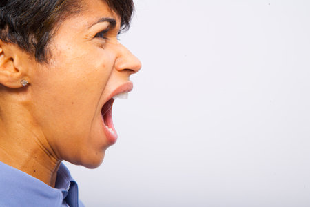 Woman yelling
