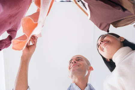 Consumers shopping for clothesの写真素材