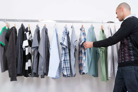 Consumers shopping for clothesの写真素材
