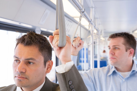 Commuters on public transportationの写真素材