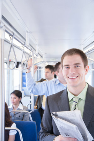 Commuters on public transportationの写真素材