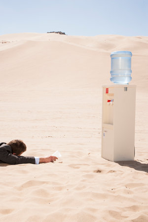 Water cooler in desertの写真素材