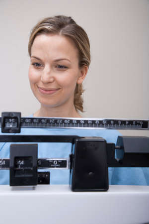 Patient checking weightの写真素材