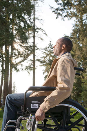 Man in wheelchairの写真素材