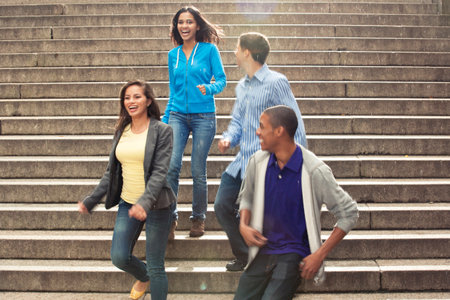 Teenage friends spending time together