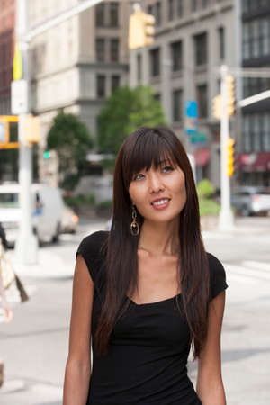 Portrait of pedestrian in city