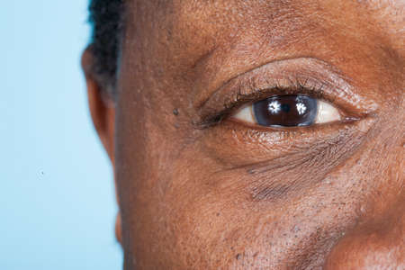 Portrait of African-American man on backgroundの写真素材