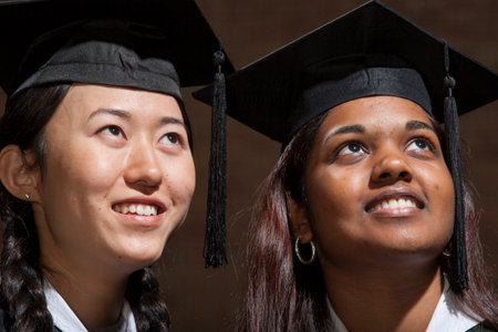 Students at graduation ceremony