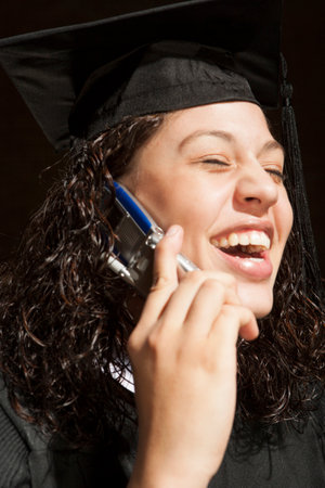 Students at graduation ceremonyの写真素材